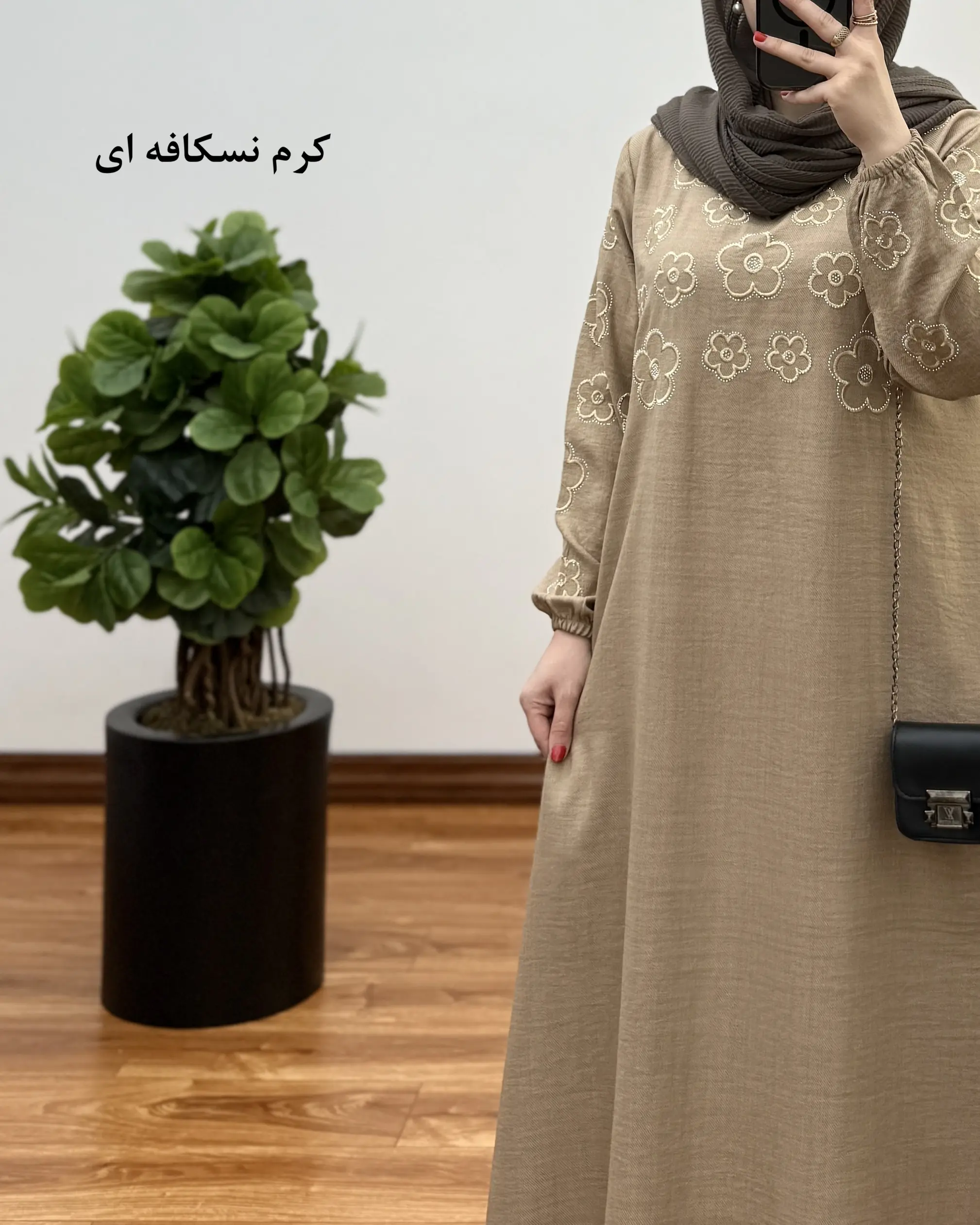 پیراهن مانتویی شانتون بلند مدل نگین